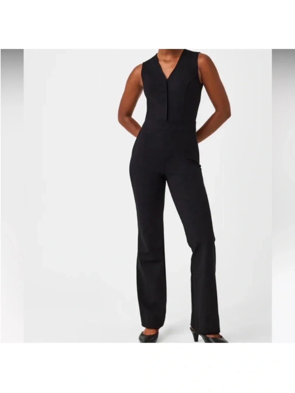 SPANX Small Regular Jumpsuit Perfect Sleeveless Jumpsuit in classic black NWT - Picture 3 of 14